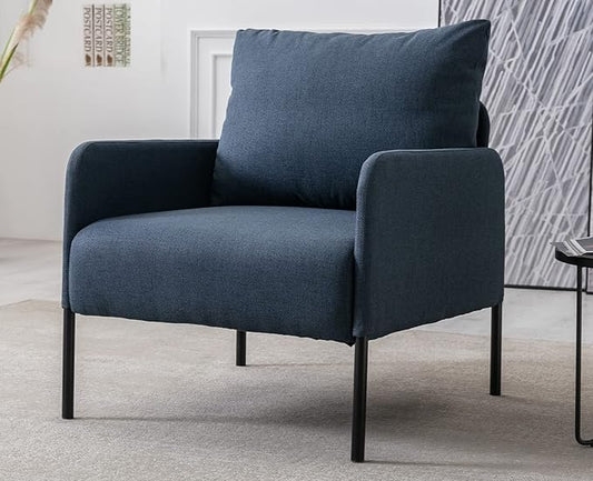 Kmax Fabric Single Sofa Couch Modern Accent Chair for Living Room Small Space, Apartment, Bedroom, Dorm, Office - Blue