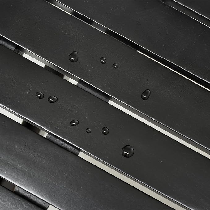 Small Round Folding Side Table Set of 2, Patio Foldable Wooden End Tables for Outdoor Indoor Porch Camping Living Room Bedside Couch, as Coffee Table or Plant Stand, Black