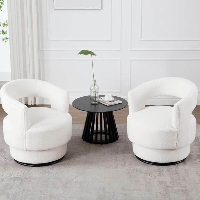 LukeAlon 24" Round Coffee Table, Mid Century Modern Wooden Center Table with Columnar Wood Strips Base Sofa Side Table Circle Tables for Living Room Small Space, Black