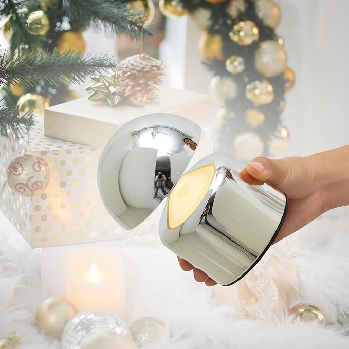 Modern Cordless Mushroom Small Table Lamp Touch LED Lamps, 3-Way Dimmable Bedside Nightstand Lamp Mini Rechargeable Night Light for Bedroom, Living Room