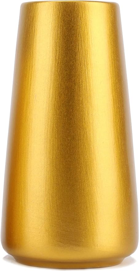 Gold Vase - 6" Gold Ceramic Flower vase for Home/Table/Accent Decor, Minimalist Modern Vases Ceramic for Centerpieces, Room Decor, Living Room, Bedroom or Gift