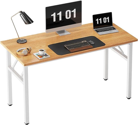 Need 47 inches Computer Desk Office Desk Folding Table with BIFMA Certification Computer Table Workstation,Teak White AC5BW-120