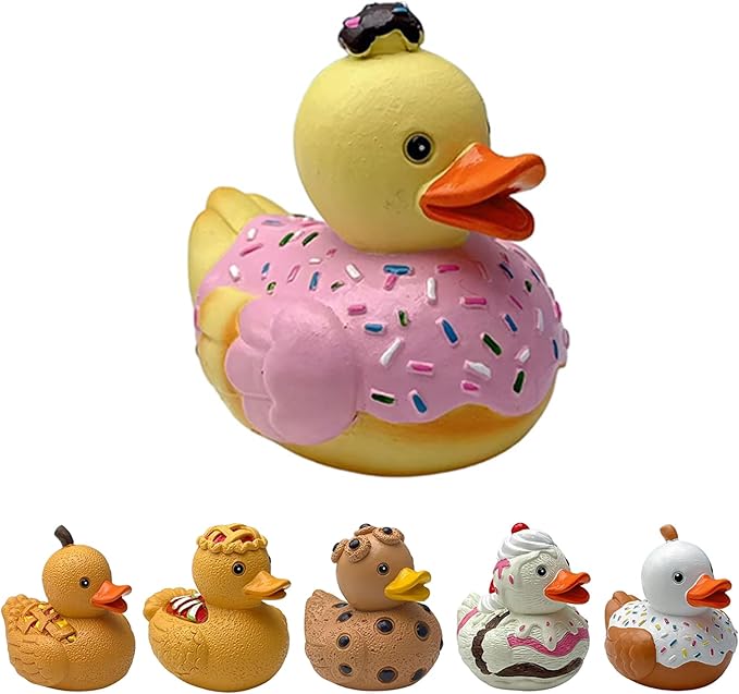 Whimsical Resin Shelf Sitter - 3 Inch Mini Decorative Sculpture for Office Desk Kitchen Living Room School - Creative Tabletop Ornament Gift with Exquisite Detailing (Donuts B)