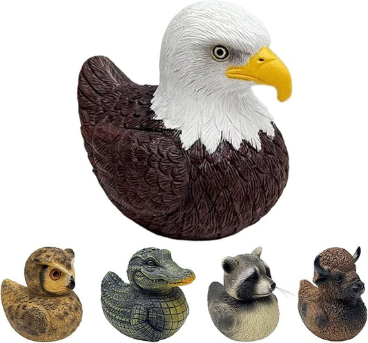 Whimsical Resin Shelf Sitter - 3 Inch Mini Decorative Sculpture for Office Desk Kitchen Living Room School - Creative Tabletop Ornament Gift with Exquisite Detailing (Eagle)