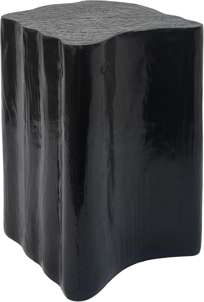 kevinplus 2-in-1 Irregular Nesting Side Table End Table Set of 2 for Living Room, MGO Material for Indoor & Outdoor, Natural Wood Grain, No Assembly, Black