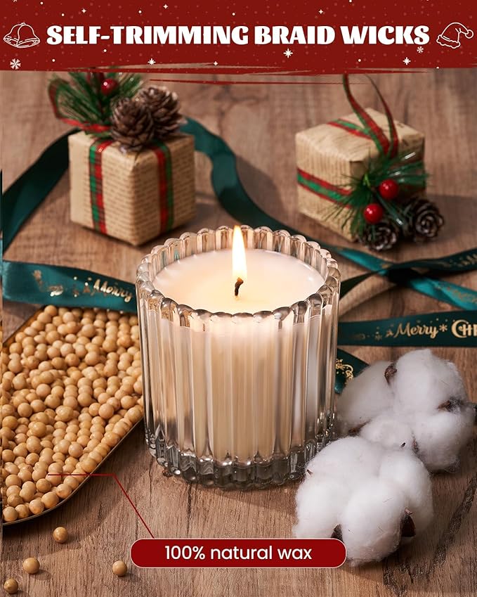 M&SENSE Spring Soy Candles for Home Scented, Cinnamon Pie Non Toxic Candles for Holiday, 9.2oz Natural Organic Clean Burning Up to 60 Hours, Mothers Day Kitchen Decor Gifts for Women