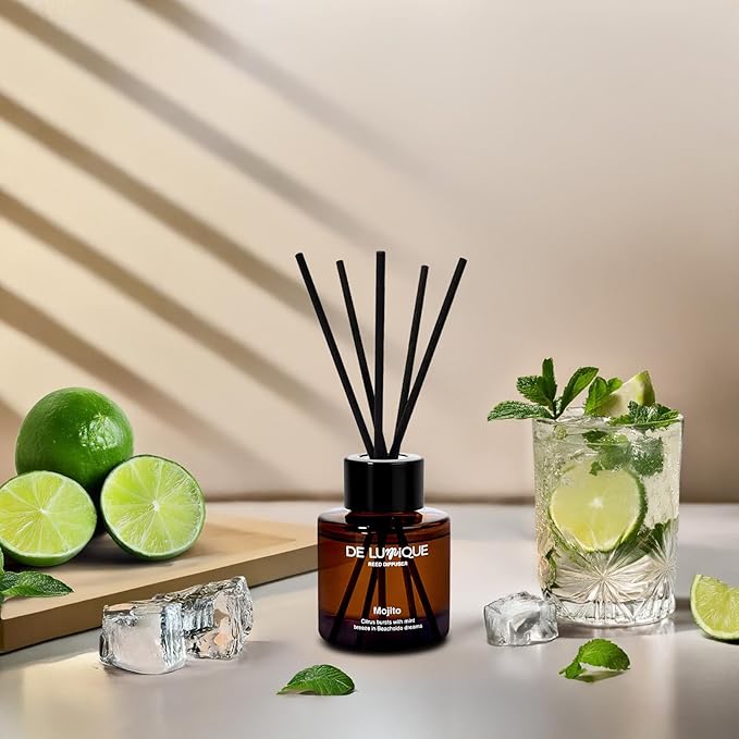 Mojito Reed Diffuser Oil – Long-Lasting Diffusers for Home with Lime, Mint, Apple & Rum – Premium Essential Oils for Room Fragrance & Relaxation – 50ml