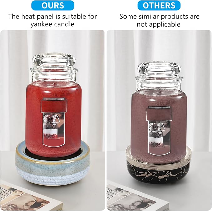 Wax Melt Warmer, Ceramic Candle Melter Melting Wax 3-in-1 Oil Burner Electric Fits Yankee Large Jar, Scented Candle Holder for Home Decor Gifts for Mom Grandma Women Girls