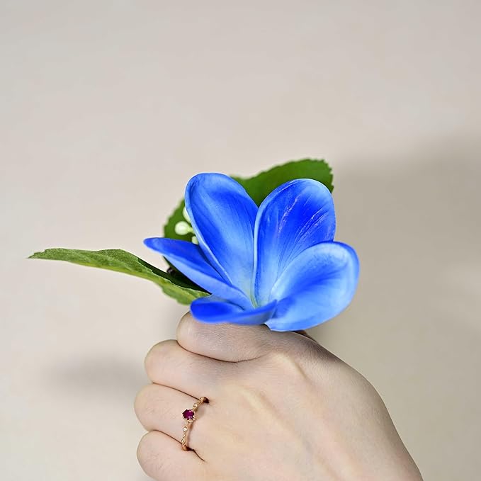 Birthday Gifts for Women 10pcs Bright Blue Flowers PU Real Touch Flowers Hawaiian Plumeria Frangipani Artificial Flowers for DIY Birthday Gifts Wedding Gifts Home Decor Table Centerpiece