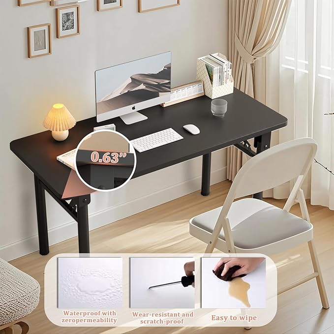 Computer Desk Study Table No Assembly Required,Writing Computer Space Saving Folding Table for Home Office