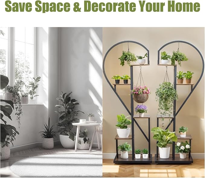 Plant Stands Indoor Tall: 5-Tier Corner Shelves Plant Stand Flower Hanging Planters for Indoor PlantsDisplay for Women(Easter Home Gift) 2PCS