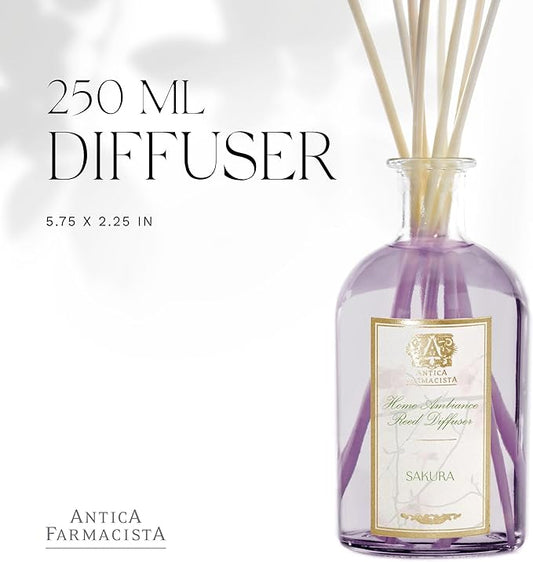 Antica Farmacista Home Ambiance Diffuser - Long-Lasting Reed Scent Diffuser - Luxury Room Freshener Gift - Sakura, 8.45 fl oz
