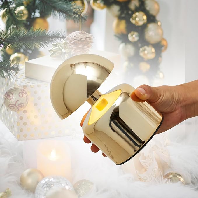 Modern Cordless Mushroom Small Table Lamp Touch LED Lamp, 3-Way Dimmable Bedside Nightstand Lamp Mini Rechargeable Night Light for Bedroom, Living Room