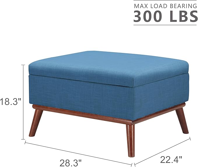 Tbfit 65" W Loveseat Sofa with Ottoman Coffee Table, Mid Century Modern Love Seat Couches for Living Room, Button Tufted Upholstered Small Couch for Bedroom,Easy to Install Love Seats Furniture, Blue