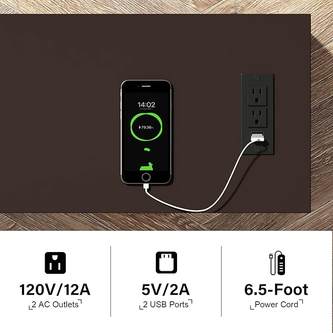 ChooChoo Narrow End Table with Charging Station, Side Table Living Room with USB Ports & Power Outlets and Hidden Drawer, 3-Tier Skinny Nightstand with 2 Open Storage Shelves For Small Place(Espresso)