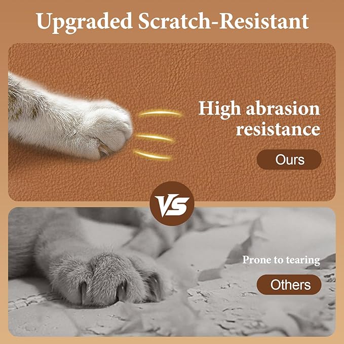 Furniliving 51” Storage Bench, End of Bed Bench with Armrest Cushion Large Upholstered Storage Ottoman Leather Window Bench with Storage Shoe Cabinet Bench, for Bedroom, Entryway, Brown