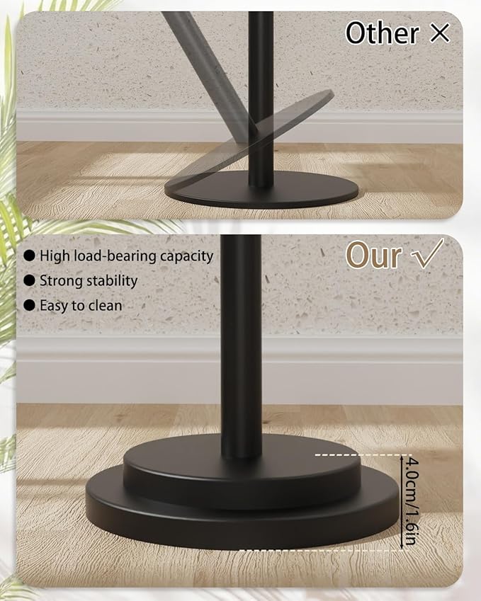 Height Adjustable Drink Table, Vintage Round Indoor Metal Plant Stand, for Small Spaces, Living Room, Bedroom, Cocktail, 1 Pack, Dark Brown, GBZ001CZ-1