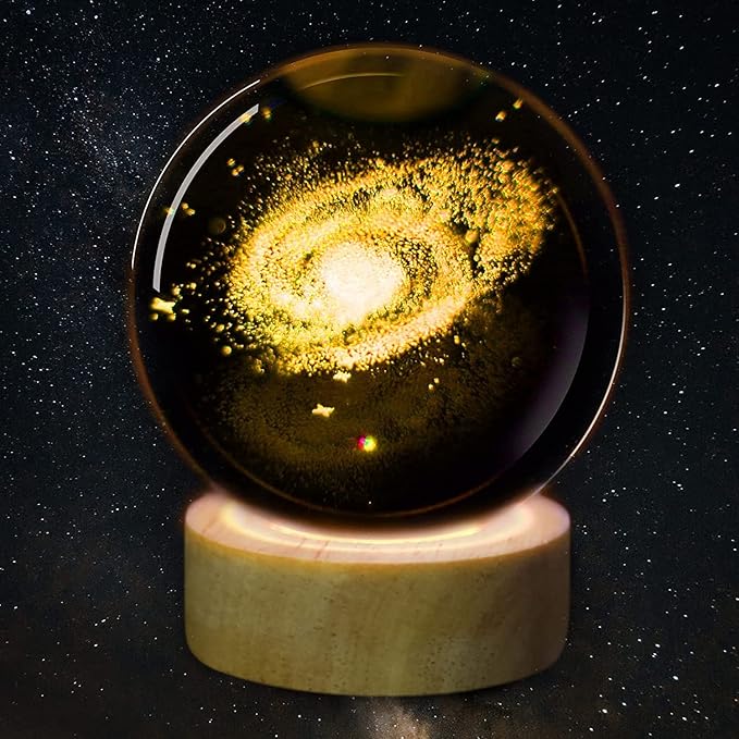 3D Celestial Balls Lamp Galaxy Crystal Ball Lamp with Remote Control, Galaxy System Model Decor Science Astronomy Gifts God Bless The World Easter Religious Space Gifts Decor