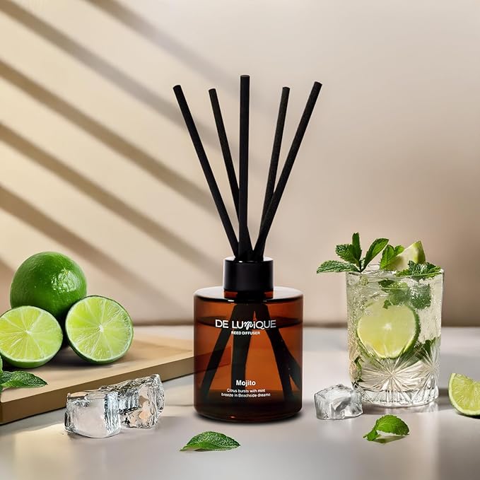 Mojito Reed Diffuser Oil – Long Lasting Diffusers for Home with Mint, Lime, Rum & Apple – Premium Home Fragrance Crafted by Expert Perfumers – 150ml