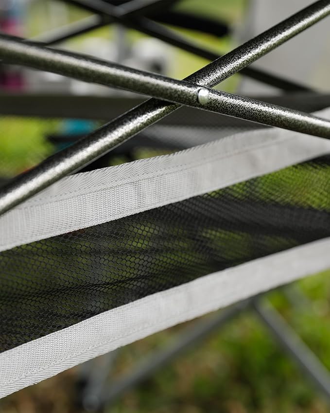 KingCamp Folding Camping Table, Aluminum Roll-Up Camp Table, Large Foldable Table for 6-8 Person, Outdoor Portable Tables with Carry Bag, 120 LBS Heavy Duty Load (Silver+Mesh：53.5"x27.5")