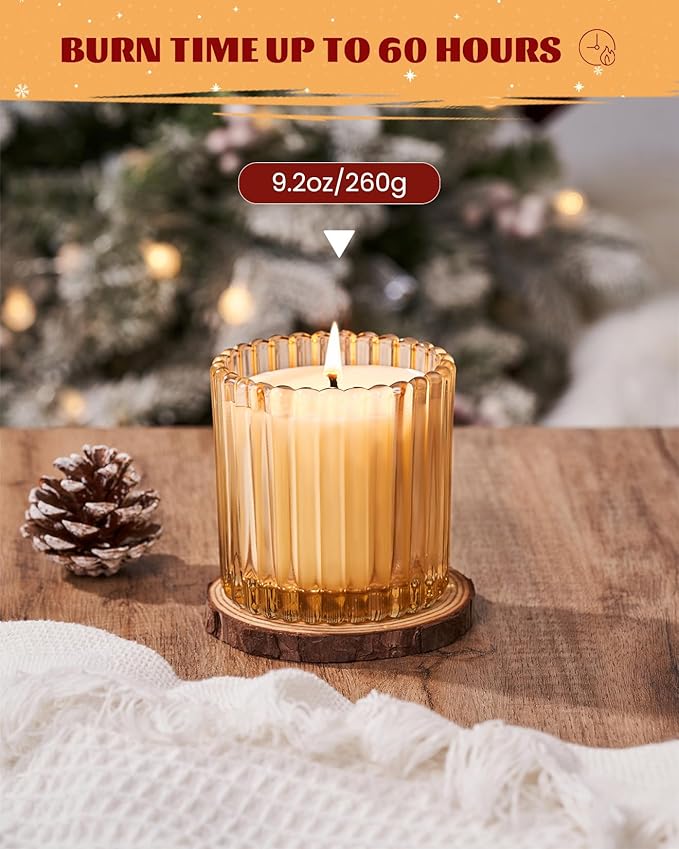 M&SENSE Blood Orange Clove Scented Candles, 1 Wick Jar Candle, Christmas Fall Gifts for Home Decor, Up to 60 Hours Burning, Natural Soy Wax Relaxing Aromatherapy Candle