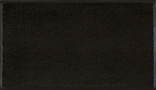 Wash and Dry Monotone Rug, Raven Black Non-Slip Washable Doormat 29.5x47 in (Large)
