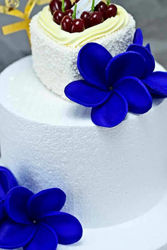 Birthday Gifts for Women Men 10pcs Royal Blue Flowers PU Real Touch Flowers Hawaiian Plumeria Frangipani Artificial Flowers for DIY Birthday Gifts Wedding Gifts Home Decor Table Centerpiece