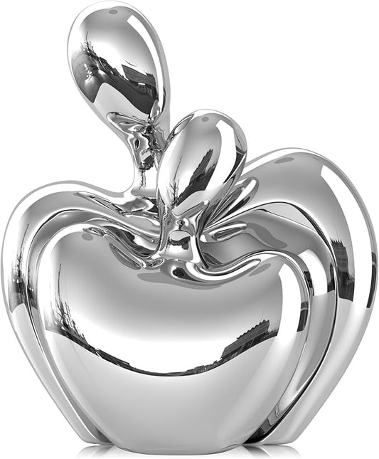 XMGZQ Mini Hugging Couple Statue Ceramic Lover Figurine Home Decor is a Romantic Gift for Her on Wedding Anniversary and Valentines, TV Stand Decoration Knick Knacks for Shelves (Silver)