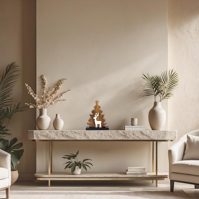 Decozen Living Room Decor: Handcrafted Christmas Tree Centerpiece - Christmas, Bedroom, Indoor Coffee Table, House, Dining Room, Farmhouse & Kitchen Decor, Housewarming Gifts - Solid Wood