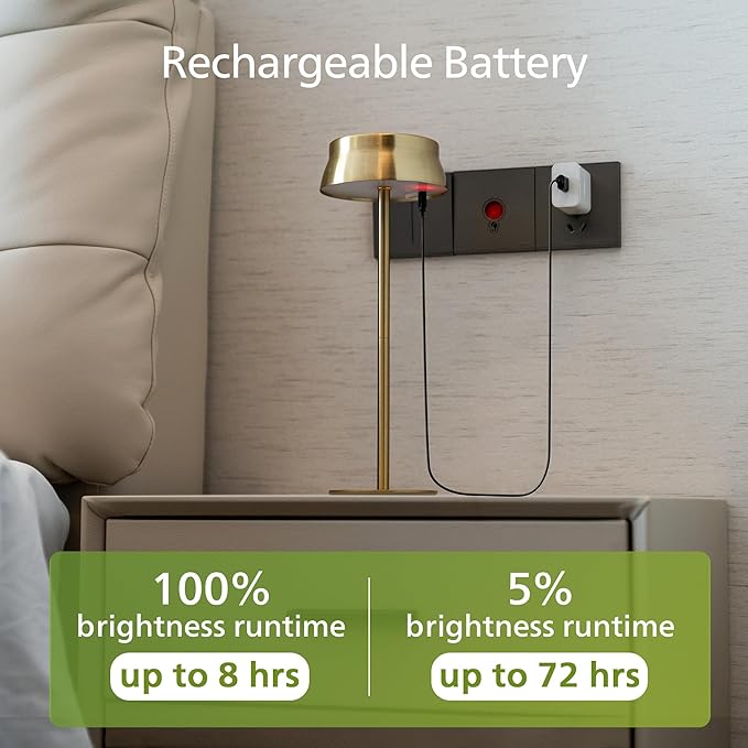 Philips Cordless Table Lamp, Portable Outdoor LED Desk Light,Rechargeable Battery Operated, 2 Adjustable Height, Touch Control & 3 Color Stepless Dimming, Waterproof Lamps for Restaurant/Bedroom