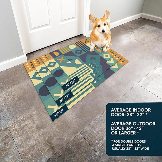 Ultra Thin Door Mat Indoor Entrance, 1/10 in Thin Door Mats for Inside Entry, Non-Slip Rubber Backing Washable Doormat, Fade Resistant, Absorbent, Low Profile Dirt Trapper, 30"X17"