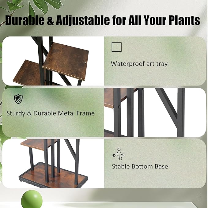 Plant Stands Indoor Tall: 5-Tier Corner Shelves Plant Stand Flower Hanging Planters for Indoor PlantsDisplay for Women(Easter Home Gift) 2PCS