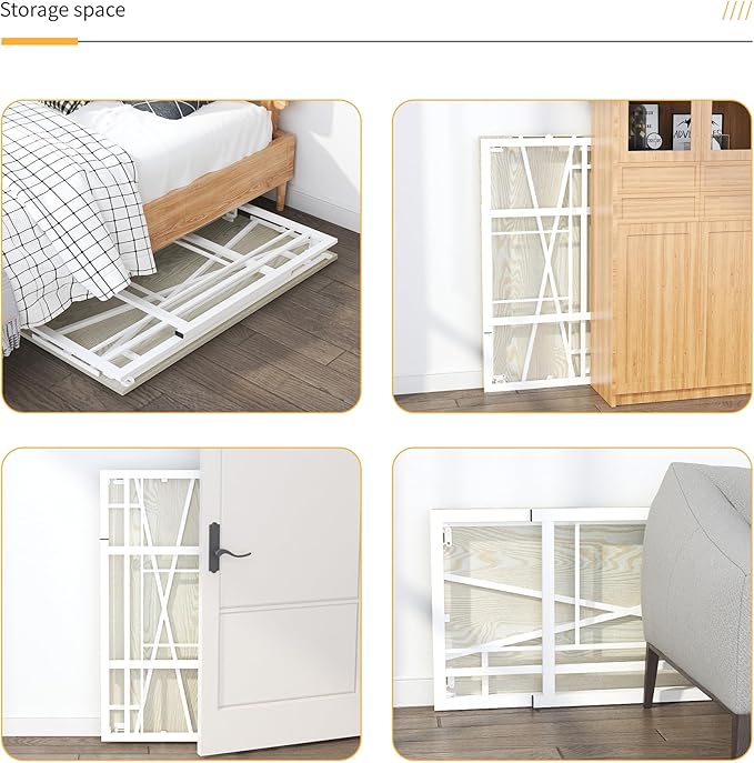 32 inch Small Folding Desk, Writing Gaming Computer Camping Desk for Small Spaces, No Assembly Required Home Office Desk, Natural and White