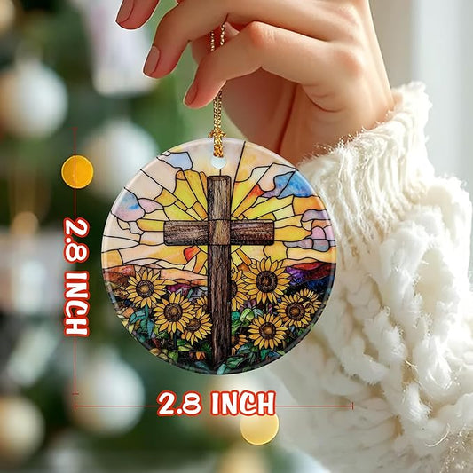 Christmas Ornament, Christian Christmas Decoration, Cross Ornaments for Xmas Tree, Holiday Ornament, Religious Decor, Gift Ideas, Baptism Gift, Christian Gifts, Religious Gifts