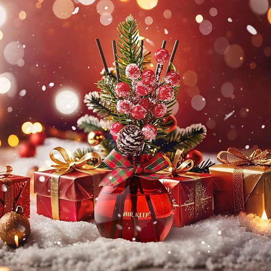 Airkeep Christmas Reed Diffusers Set, 5.07 oz Christmas Spice Scented Diffuser with 8 Sticks,Long Lasting Home Fragrance for Long Days, Perfect for Bathroom, Shelf Decor, Air Fresheners