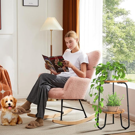 2 Tier Wood Plant Stand Indoor, Small Round Flower Pot Stand, 19.6" Tall Single Plant Holder for Living Room, Balcony, Rustic Brown End Side Table（Rustic Brown）