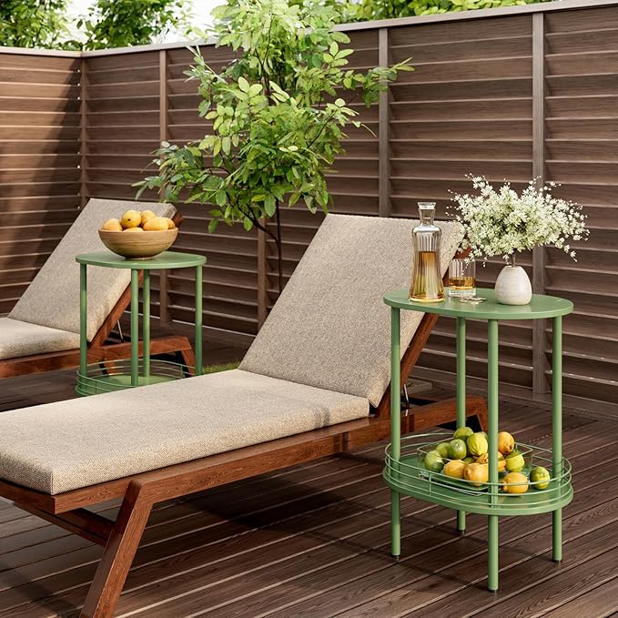 Small Round Side Table,Bedside Table with Storage, Morden Round Nightstand, Samll Side Table for Living Room，Bathroom,Bedroom, Nursery, Laundry, Green