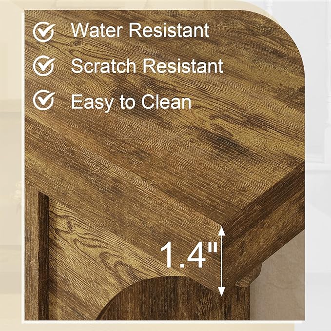 55 Inches Console Table,2 Tier Farmhouse Entryway Table,Narrow Wood Accent Tables with Storage Shelves for Living Room,Entrance,Hallway,Foyer (Brown)