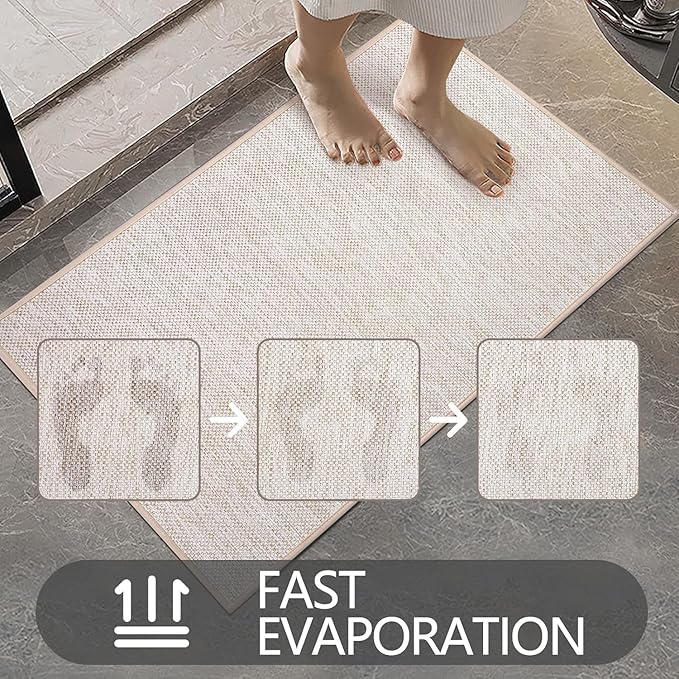 Ultra Thin Indoor Door Mat, Low-Profile Door Mats Indoor Entrance, Non-Slip Natural Rubber Backing Doormat, Washable Entryway Doormats, Fade Resistant Dirt Trapper for Kitchen, 35''x24'',Beige