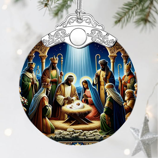 Nativity Scene Christmas Decorations - Religious Christmas Ornaments | Xmas Tree Ornament | Christian Home Decor – Religious Gifts | Christian Gifts | African American Xmas Gift