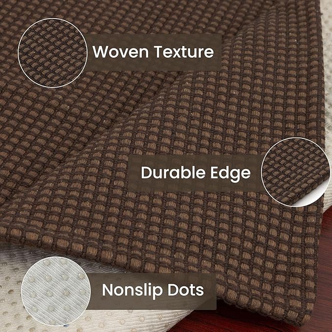 IOHOUZE Washable Area Rug 3x5 Non Slip Rubber Backed Woven Rugs for Entryway Rugs Indoor Outdoor Doormat Throw Rug Floor Carpet for Entrance Kitchen Front Door, Brown