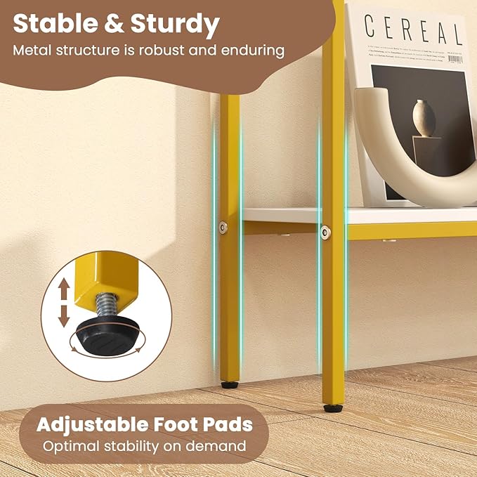 Giantex 44" Console Table with Shelf, Narrow Entryway Table w/Dual Anti-Tipping Kits & Metal Frame, 2-Tier Long Sofa Table, Hallway Table for Living Room, Entrance, Foyer