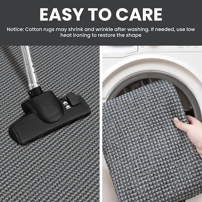 IOHOUZE Small Area Rug 2x3 Washable Woven Rugs for Entryway Non Slip Rubber Backed Front Door Rugs Indoor Doormat Throw Rug Floor Carpet for Entrance Kitchen, Dark Grey