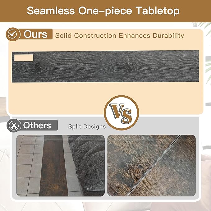 35'' High Behind Couch Table, Narrow Console Table with Outlet, Sofa Table for Entryway Hallway, Living Room, Black, Grey