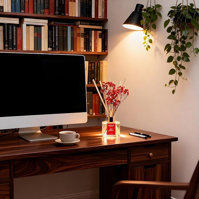 Reed Diffuser Set - 3.38 fl oz （100ml） Red Berries Home Fragrance Reed Diffuser for Bathroom Shelf Decor 6 Reed Stick