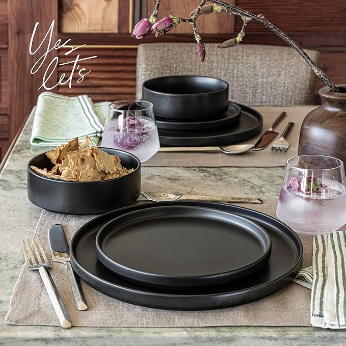 Over&Back Set of 4 Washed 100%-Linen Woven Placemats - Colorful Dining Table Mat - Machine Washable - Kitchen and Home Decor - Taupe