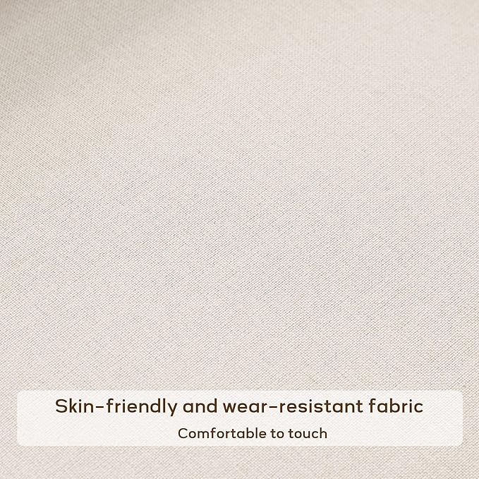 High Back Living Room Chairs, Fabric Accent Chair, Comfy Upholstered Armchair with Wooden Legs for Living Room, Bedroom, Apartment (1, Beige)