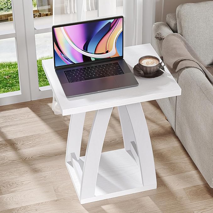 End Tables Living Room Set of 2. Side Tables Living Room. Side Table Beside Sofa. Modern End Table for Home. White End Tables Set of 2