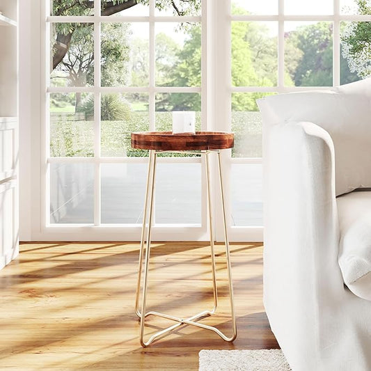 East at Main Aria Solid Mango Wood Tray Top Table (Side Table)