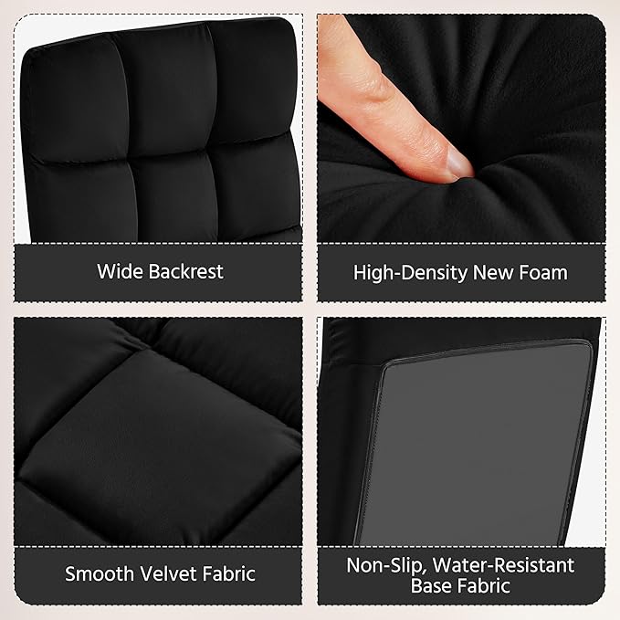 Yaheetech Floor Chair, Meditation Chair with Back Support Gaming Floor Lounger with 14 Adjustable Position for Adult, Black, 2pcs